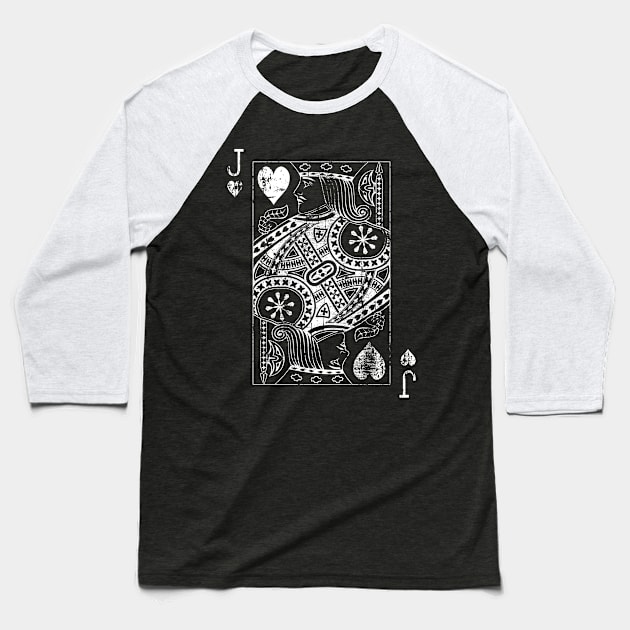 Jack Of Hearts Vintage Card Baseball T-Shirt by Grandeduc